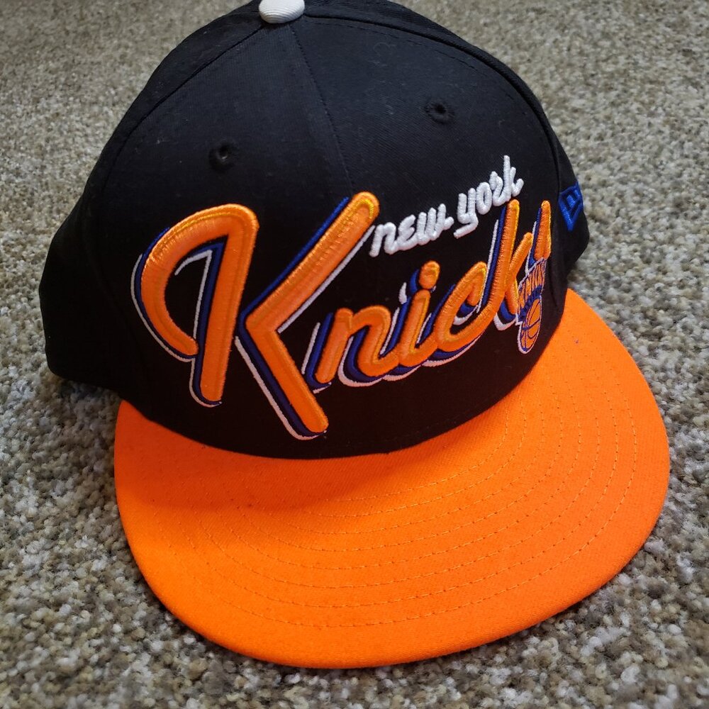 New Era FiftyNine Adjustable Flat Bill Cap Hat Hardwood - NBA New York Knicks